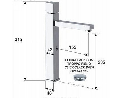 Смеситель для раковины Remer SQ3 S10L Хром