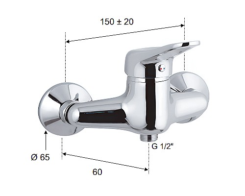 Смеситель для душа Remer Kiss K31 Хром