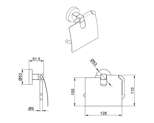 Держатель туалетной бумаги Azario Nessy AZ-73110 с крышкой Хром