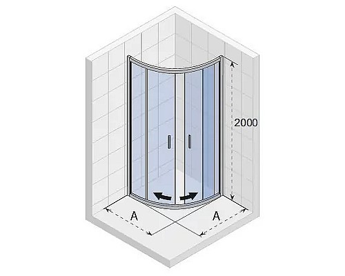 Душевой уголок Riho Hamar 2.0 R309 90x90 G007002123 профиль Сатин стекло прозрачное