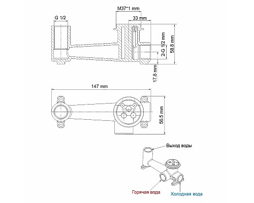Смеситель для раковины WasserKRAFT Sauer 7130 Золото