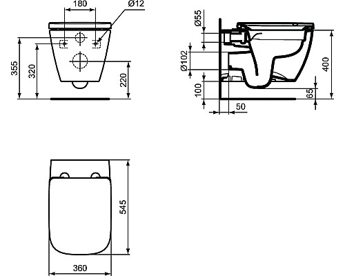 Комплект унитаза с инсталляцией Ideal Standard I.Life B I001401 с сиденьем Микролифт