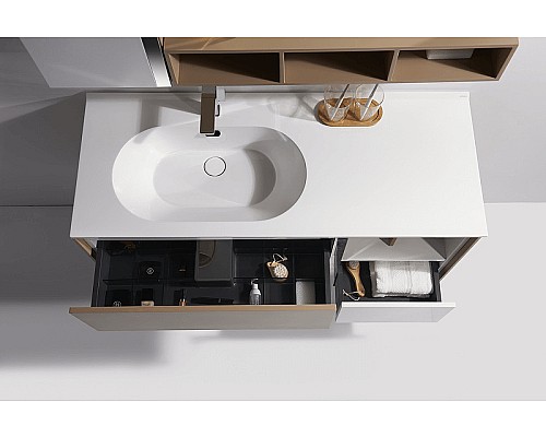 Комплект мебели для ванной Orans BC-NL014-1200 120 014NL12 подвесная Белый Бежевый