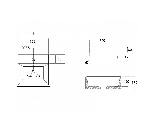 Раковина Abber Rechteck 41 AC2208MCG Светло-зеленая матовая