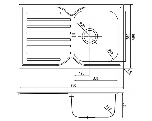 Кухонная мойка Iddis Strit S 78 STR78SDi77 Сатин