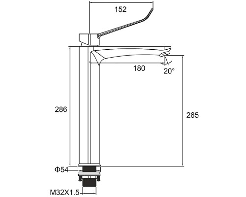 Смеситель для раковины Gappo G21-6 G1021-26 Черный матовый