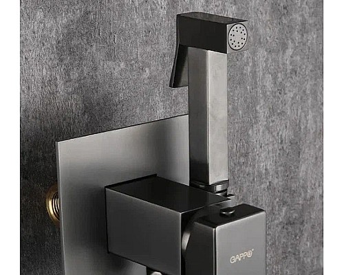 Гигиенический душ со смесителем Gappo G17-9 G7217-9 Оружейная сталь