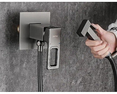Гигиенический душ со смесителем Gappo G17-9 G7217-9 Оружейная сталь
