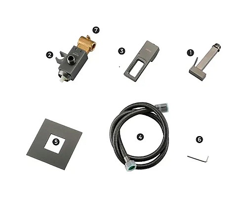 Гигиенический душ со смесителем Gappo G17-9 G7217-9 Оружейная сталь