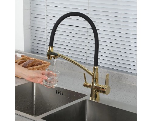 Смеситель для кухни Gappo G4398-13 Золото Черный