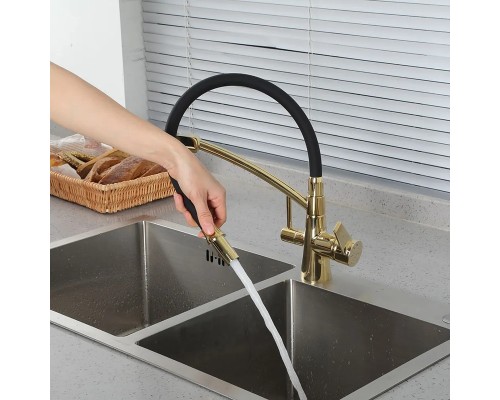 Смеситель для кухни Gappo G4398-13 Золото Черный