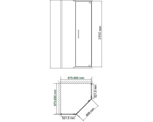 Душевой уголок Ceruttispa 100х100 C2AW профиль Белый стекло прозрачное