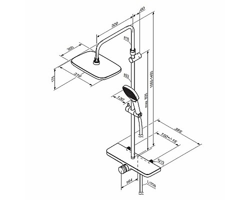 Душевая система Damixa Merkur 940730000 Хром