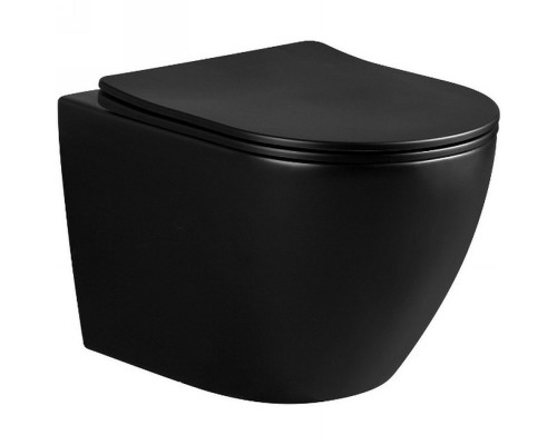 Унитаз Ceruttispa Ticino Aria MB CT8918 подвесной Черный матовый с сиденьем Микролифт