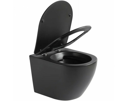 Унитаз Ceruttispa Ticino Aria MB CT8918 подвесной Черный матовый с сиденьем Микролифт