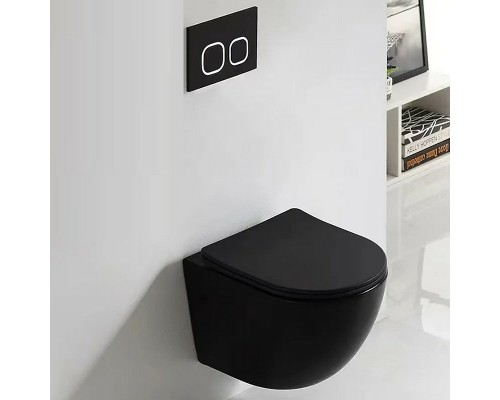 Унитаз Ceruttispa Ticino Aria MB CT8918 подвесной Черный матовый с сиденьем Микролифт