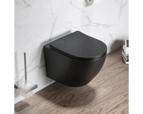 Унитаз Ceruttispa Ticino Aria MB CT8918 подвесной Черный матовый с сиденьем Микролифт