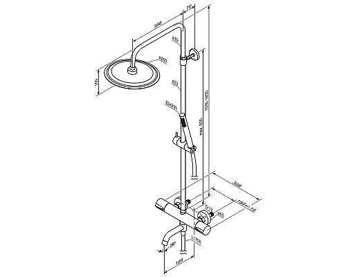 Душевая система Damixa Scandinavian Pure 936810300 с термостатом Черная матовая