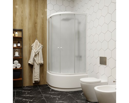 Душевой уголок Parly 90x90 ZF90 профиль Белый стекло матовое