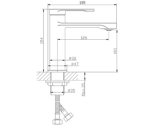 Смеситель для раковины Orange Vesper M10-021cr Хром