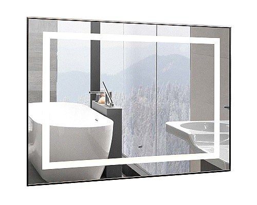 Зеркало Silver Mirrors Саурон 80 LED-00002509 с подсветкой Черное с сенсорным выключателем и диммером Зеркало Silver Mirrors Саурон 80 LED-00002509 с подсветкой Черное с сенсорным выключателем и диммером