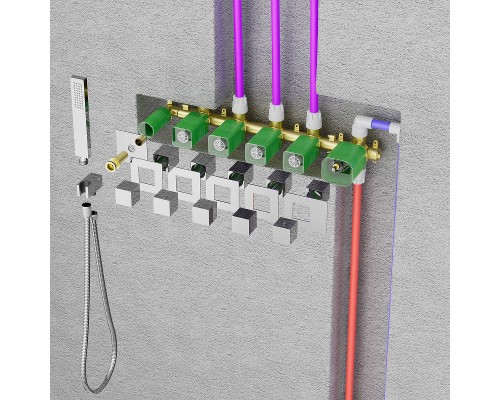 Душевая система Timo Petruma SX-5229/03SM с термостатом Черная