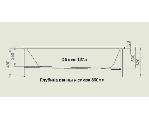 Акриловая ванна Bas Лира 170x70 З 00135 без гидромассажа
