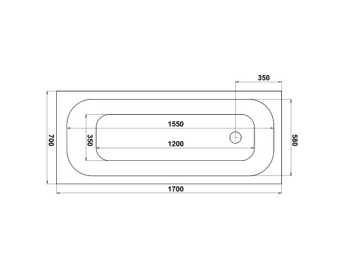 Акриловая ванна Bas Лира 170x70 З 00135 без гидромассажа