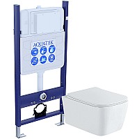 Комплект унитаза с инсталляцией Aquatek Либра New SET AQUATEK ЛИБРА N-14 cm с сиденьем Микролифт