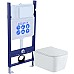 Комплект унитаза с инсталляцией Aquatek Либра New SET AQUATEK ЛИБРА N-14 cm с сиденьем Микролифт