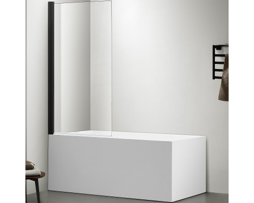 Шторка на ванну Aquatek 80х150 AQ DEL SBA 08015BL профиль Черный стекло прозрачное