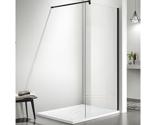 Душевая перегородка Aquatek 120 AQ WIW 12020BL профиль Черный стекло прозрачное