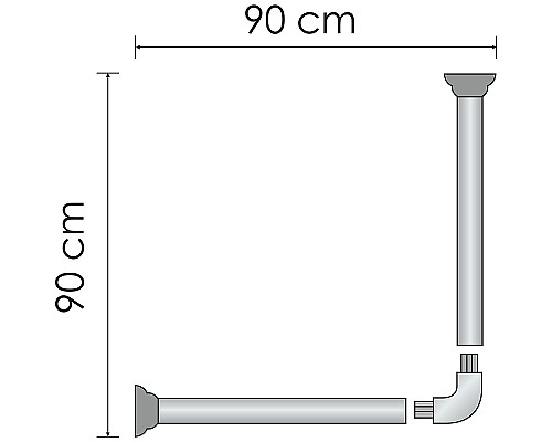 Карниз для ванны WasserKRAFT Dinkel 90x90 SC-469090 Хром