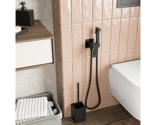 Гигиенический душ со смесителем WasserKRAFT A71638 Черный матовый