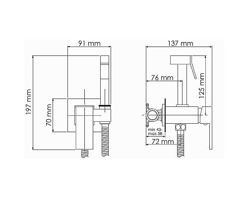 Гигиенический душ со смесителем WasserKRAFT A71638 Черный матовый