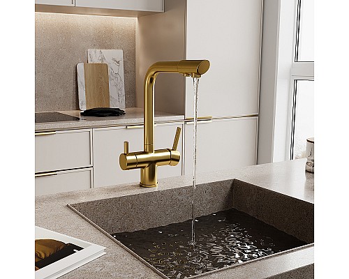 Смеситель для кухни WasserKRAFT A8387 Золото матовое