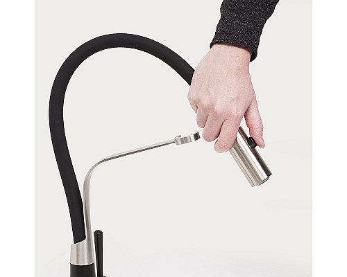 Смеситель для кухни WasserKRAFT A8417 Нержавеющая сталь Черный