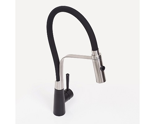 Смеситель для кухни WasserKRAFT A8417 Нержавеющая сталь Черный