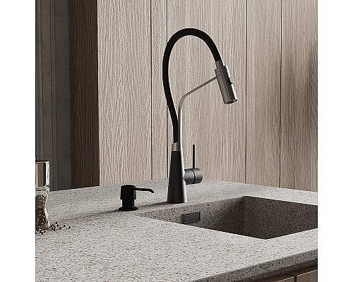 Смеситель для кухни WasserKRAFT A8417 Нержавеющая сталь Черный