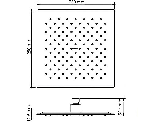 Верхний душ WasserKRAFT A255 Черный матовый