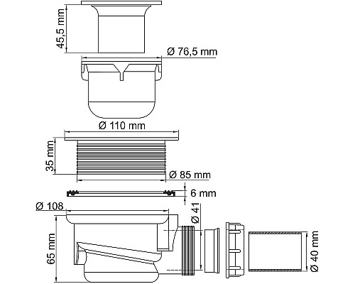Сифон для душевого поддона WasserKRAFT D455 Белый