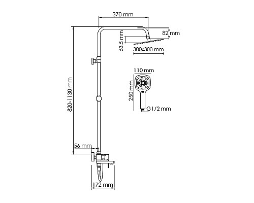Душевая система WasserKRAFT A177.118.065.087.CH Хром