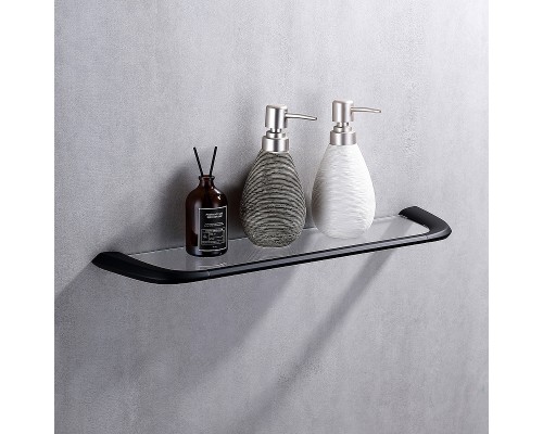 Стеклянная полка Abber Nord AA1555B Черная матовая