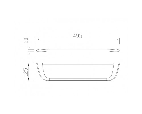 Стеклянная полка Abber Nord AA1555B Черная матовая