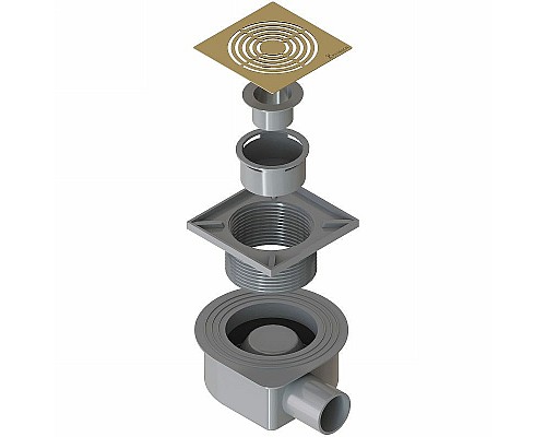 Душевой трап Boheme Smart Design 984-15-MG с решеткой Золото матовое