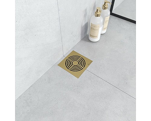 Душевой трап Boheme Smart Design 984-15-MG с решеткой Золото матовое