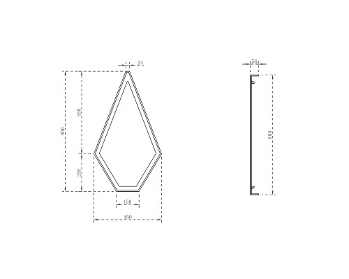 Зеркало Abber Stein 45 AS6611R с подсветкой с многофункциональной панелью