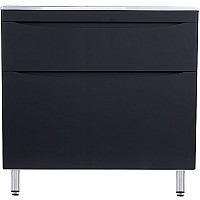 Тумба под раковиной Style Line Бергамо мини 90 Люкс Plus СС-00002363 Черная антискрейч