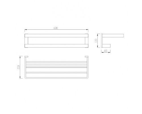 Полка для полотенец Abber Westen AA1758B Черная матовая