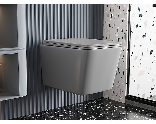 Унитаз Abber Rechteck AC1201MG подвесной Серый матовый с сиденьем Микролифт